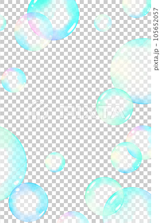 Background material_watercolor_soap bubble_blue 105652057