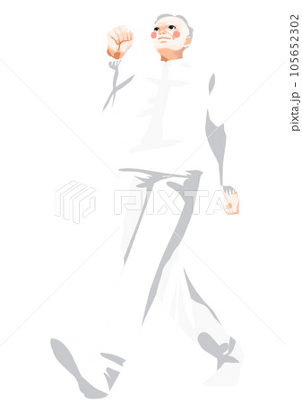 ウォーキングイラストお爺ちゃん2 ウォーキングイラストお爺ちゃん2 105652302