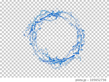 抽象的な青い水しぶきのイラスト 105652736