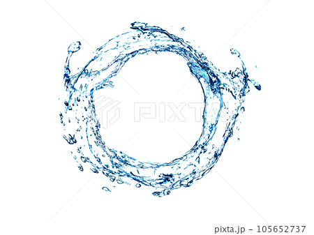 抽象的な青い水しぶきのイラスト 105652737