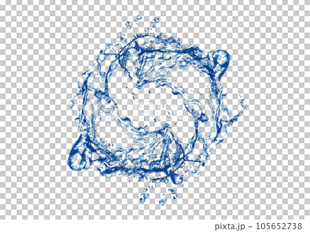 抽象的な青い水しぶきのイラスト 105652738
