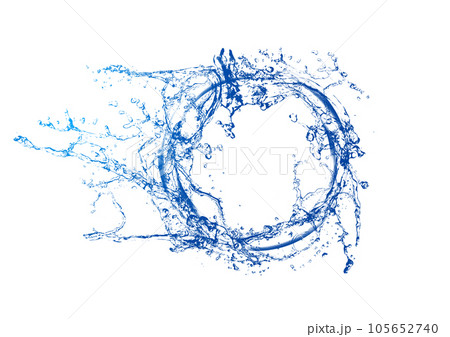 抽象的な青い水しぶきのイラスト 105652740