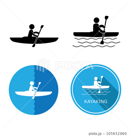 kayaking icon vector kayaking icon vector 105652860