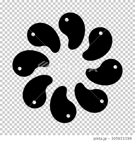 Magatama circle illustration material 2 monochrome Magatama circle illustration material 2 monochrome 105653199