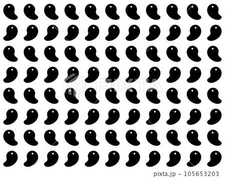 勾玉のパターンのイラスト　背景素材　モノクロ　横長　4:3 105653203