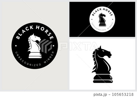 Black Horse Chess Logo Emblem Vector Black Horse Chess Logo Emblem Vector 105653218
