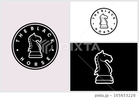 chess club, chess tournament, black horse chess logo vector chess club, chess tournament, black horse chess logo vector 105653220