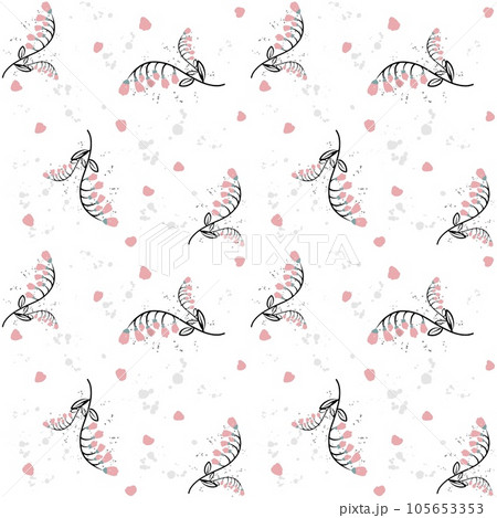 Background leaves and flowers 105653353
