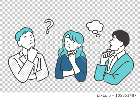 悩み事がある若いビジネスパーソンのベクターイラスト素材 悩み事がある若いビジネスパーソンのベクターイラスト素材 105653487