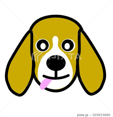 ビーグル犬の顔のイラストGIFアニメ用 105653660