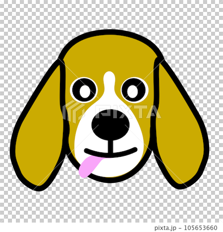 ビーグル犬の顔のイラストGIFアニメ用 105653660