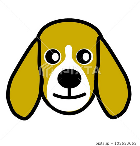 ビーグル犬の顔のイラストGIFアニメ用 ビーグル犬の顔のイラストGIFアニメ用 105653665