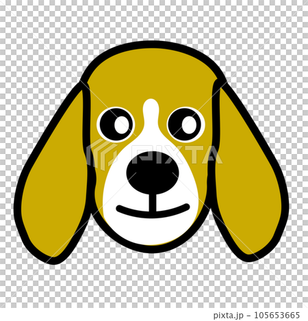 ビーグル犬の顔のイラストGIFアニメ用 ビーグル犬の顔のイラストGIFアニメ用 105653665