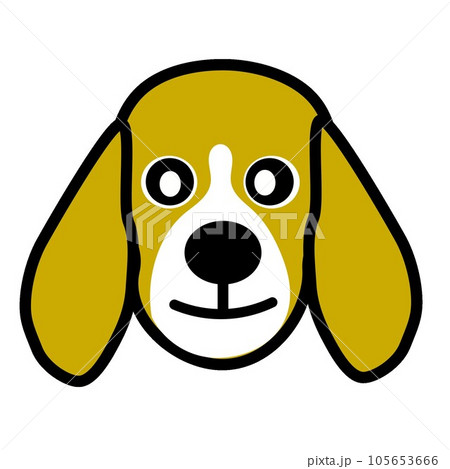ビーグル犬の顔のイラストGIFアニメ用 105653666