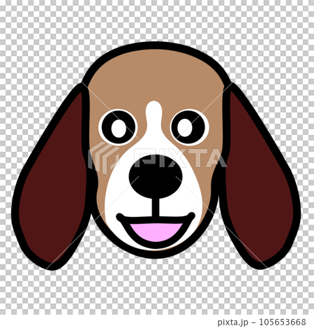 ビーグル犬の顔のイラストGIFアニメ用 105653668