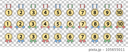 數字圖標集/插畫/勝利/線條/絲帶/裝飾/簡約/排名/排名 105655011