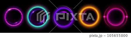 Halo flare light with neon circular glow 3d vector 105655800