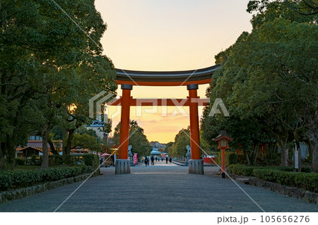 大分 宇佐神宮 夕暮れの参道風景 105656276