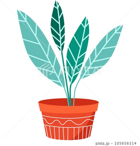 Plant in pot vector flat flower flowerpot icon 105656314