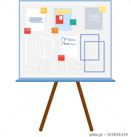 Vector chalkboard with graph and idea notice Vector chalkboard with graph and idea notice 105656324