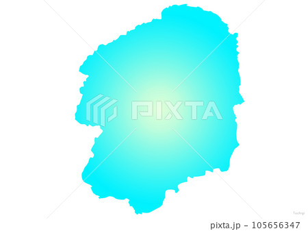 栃木県 県地図のイラスト マリンブルー 水色 黄色 栃木県 県地図のイラスト マリンブルー 水色 黄色 105656347