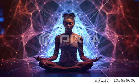 瞑想する女性,Generative AI AI画像 105656606