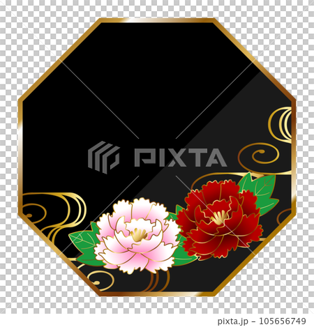 奢華牡丹框黑金 105656749