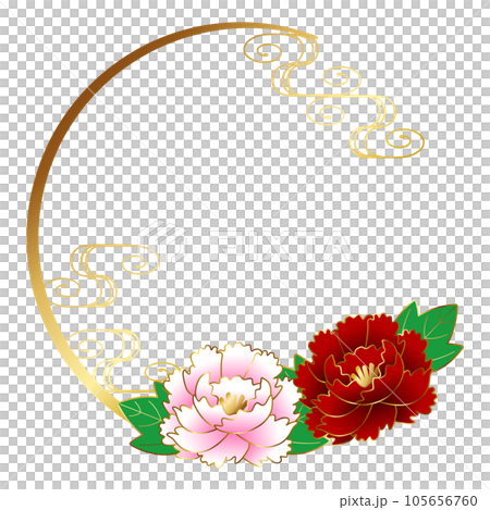 Luxurious peony frame gold Luxurious peony frame gold 105656760