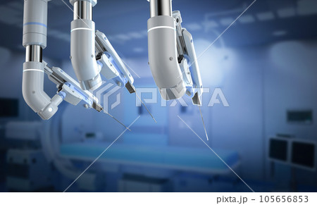 Robotic assisted surgery machine in operating room 105656853