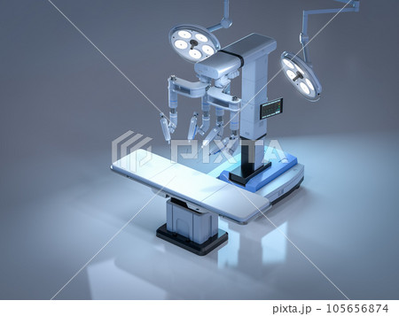 Robotic assisted surgery machine in operating room Robotic assisted surgery machine in operating room 105656874
