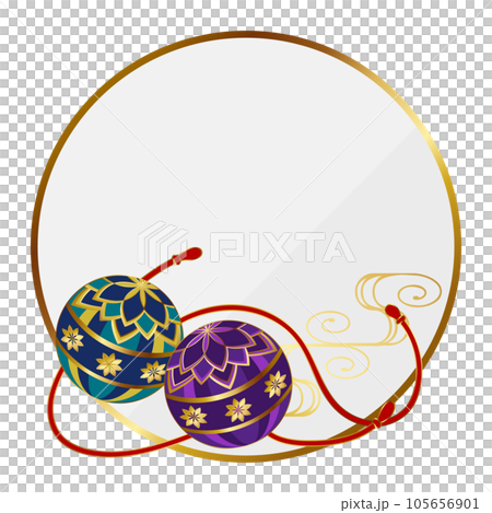 Luxury temari frame white & gold 105656901