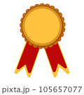 gold medal with ribbon 105657077