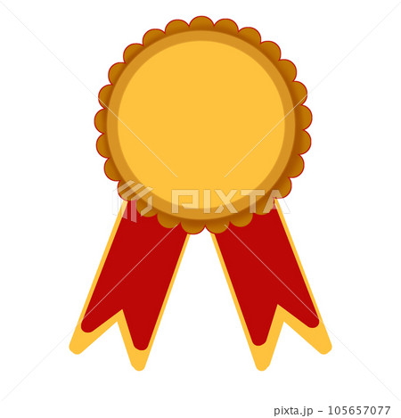 gold medal with ribbon 105657077