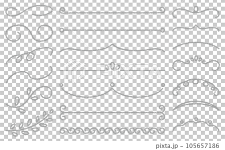 Crayon material Various set of hand-drawn decorative parts 105657186