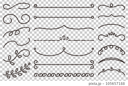 Crayon material Various set of hand-drawn decorative parts 105657188