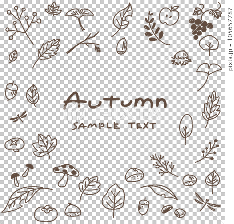 Autumn line drawing illustration frame background 105657787
