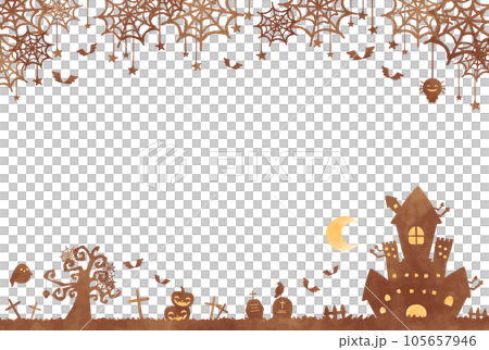 簡單可愛的萬聖節手繪背景插畫 105657946