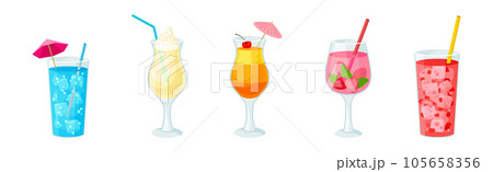 Bright Exotic Cocktail in Glass as Tropical...のイラスト素材 [105658356] - PIXTA