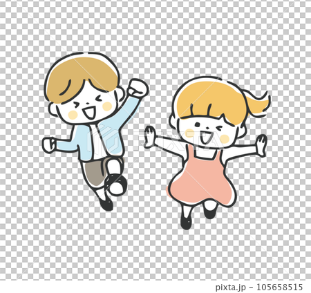 女孩和男孩插畫 女孩和男孩插畫 105658515
