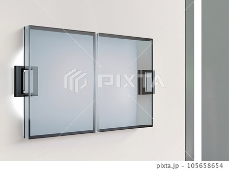 Blank glass name plate design mockup, 3d rendering 105658654