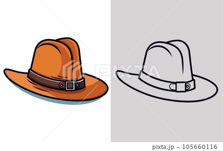 isolated pilgrim hat illustration. thanksgiving element vector, Pilgrim hat icon. Thanksgiving headdress isolated pilgrim hat illustration. thanksgiving element vector, Pilgrim hat icon. Thanksgiving headdress 105660116
