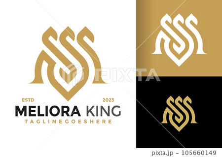 Letter Ms or Sm Crown design vector symbol icon illustration 105660149