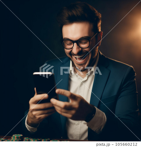 A man won a bet on the smartphone A man won a bet on the smartphone 105660212