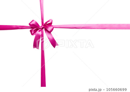 Red ribbon bow isolated on white background. empty space for design Red ribbon bow isolated on white background. empty space for design 105660699