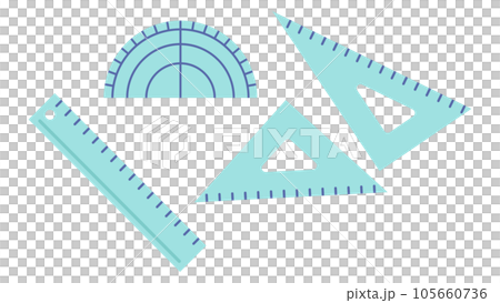 尺子、三角尺和量角器插圖 105660736
