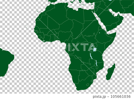 アフリカ諸国と周辺国の地図、大西洋、エコロジー アフリカ諸国と周辺国の地図、大西洋、エコロジー 105661036
