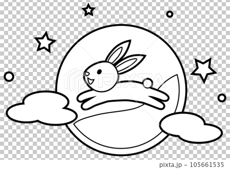 可愛的兔子和賞月著色書 105661535