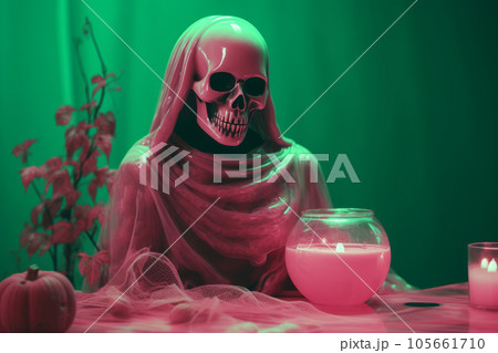 human skeleton as a Halloween party decoration human skeleton as a Halloween party decoration 105661710