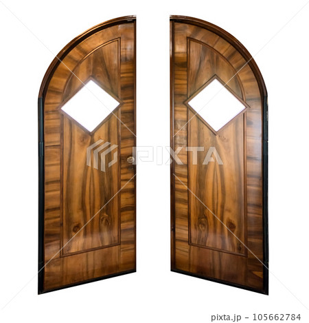 Retro oak open door 105662784