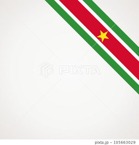 Corner ribbon flag of Suriname 105663029